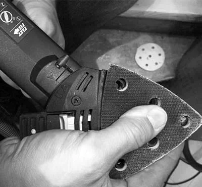 Šlifavimo pado uždėjimas