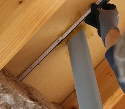 Išmatuokite likusį vamzdžio vidurio matmenį