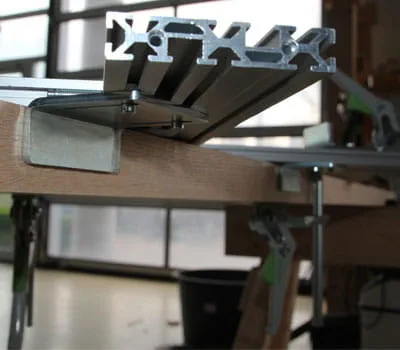 Šablono uždėjimas ir fiksavimas