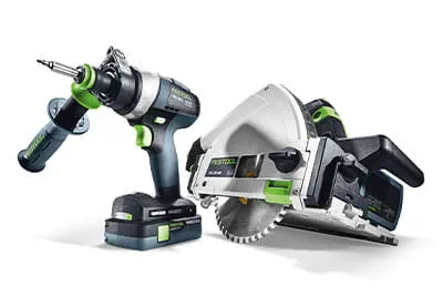 „SawStop“ technologija „Festool TKS 80“ stalinio diskinio pjūklo modelyje
