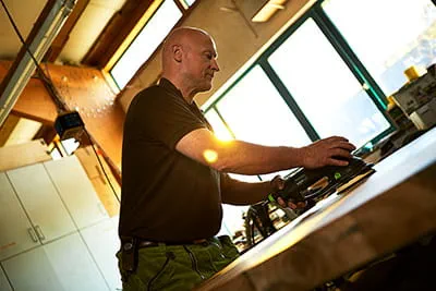 Naudojamas ETS EC 150 ekscentrinis šlifuoklis.